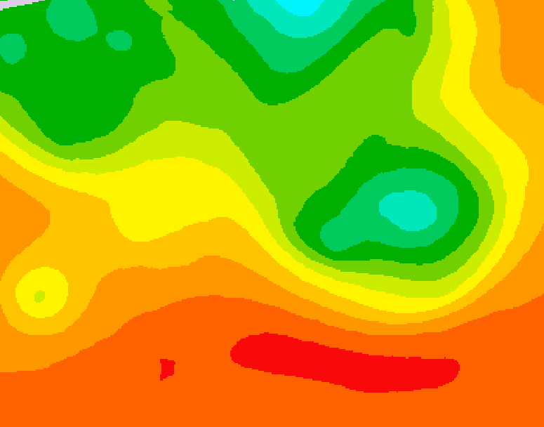 GDPS 500 millibar geopotential height 036 hour forecast chart for Canada based on 2026/07/14 1200Z data