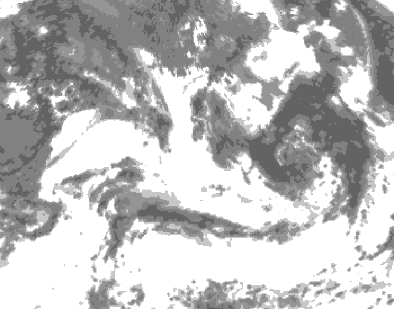 GDPS total cloud 042 hour forecast chart for Canada based on 2026/07/14 0000Z data