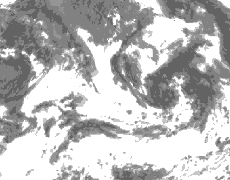 GDPS total cloud 024 hour forecast chart for Canada based on 2026/07/14 1200Z data