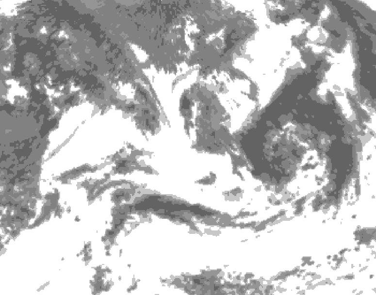 GDPS total cloud 018 hour forecast chart for Canada based on 2026/07/15 0000Z data
