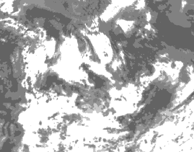 GDPS total cloud 102 hour forecast chart for Canada based on 2026/07/15 0000Z data
