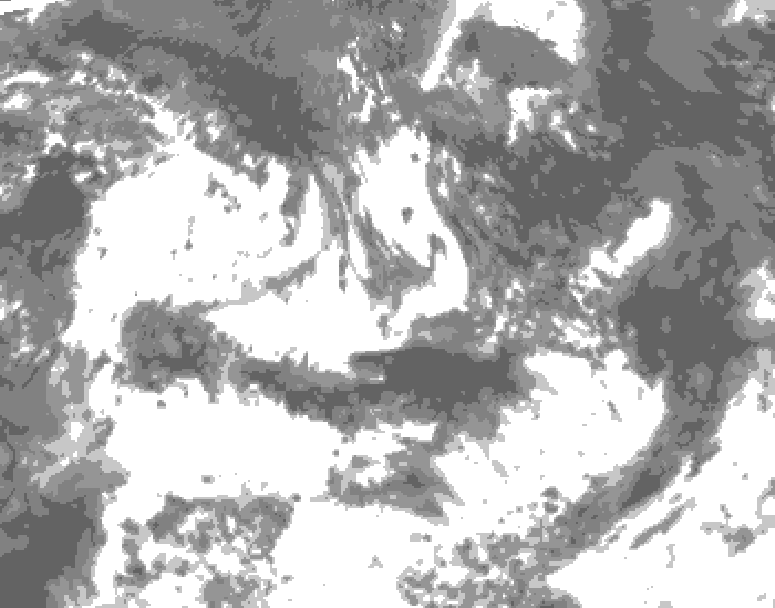 GDPS total cloud 120 hour forecast chart for Canada based on 2026/07/15 0000Z data
