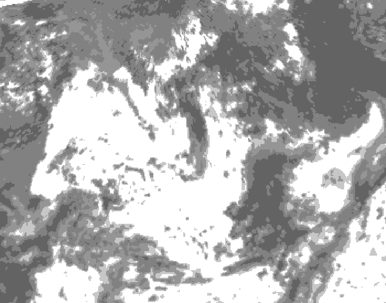 GDPS total cloud 150 hour forecast chart for Canada based on 2026/07/15 0000Z data