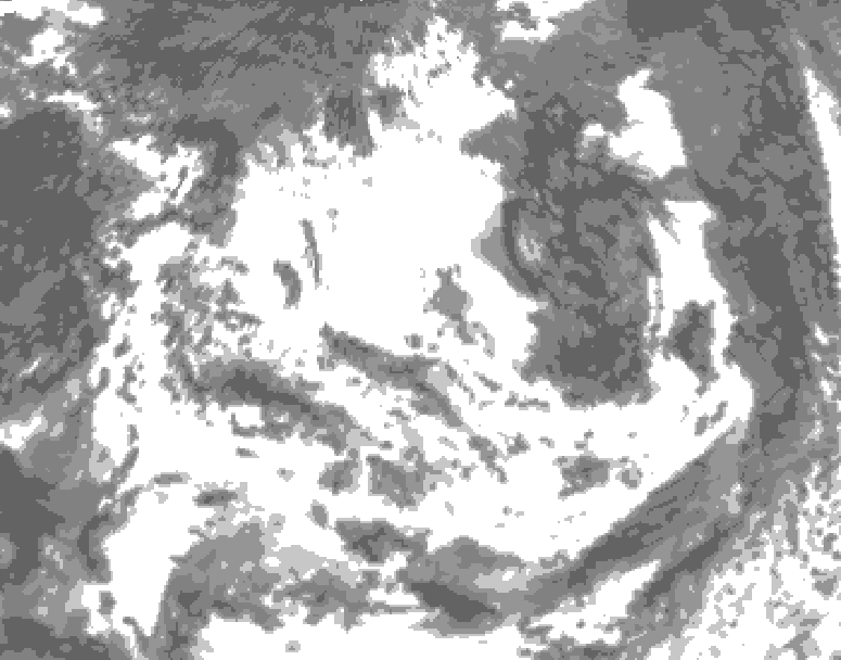 GDPS total cloud 228 hour forecast chart for Canada based on 2026/07/15 0000Z data