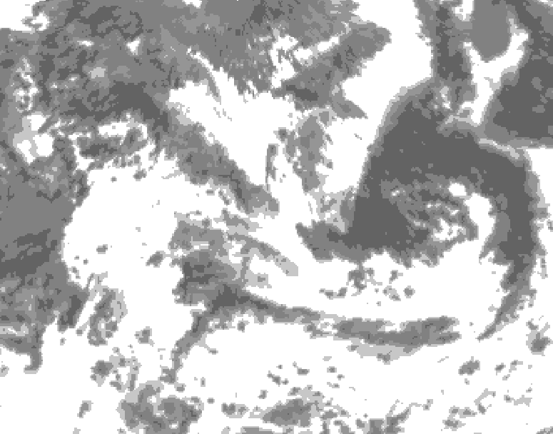 GDPS total cloud 006 hour forecast chart for Canada based on 2026/07/16 0000Z data