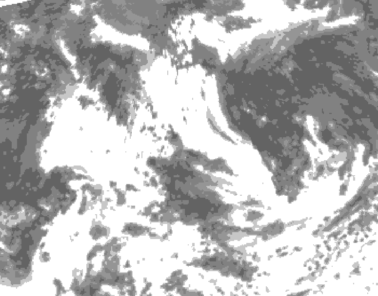 GDPS total cloud 036 hour forecast chart for Canada based on 2026/07/16 0000Z data