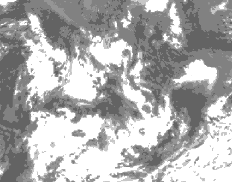 GDPS total cloud 084 hour forecast chart for Canada based on 2026/07/16 0000Z data