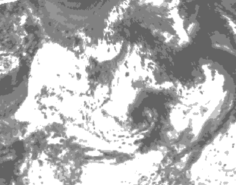 GDPS total cloud 120 hour forecast chart for Canada based on 2026/07/16 0000Z data