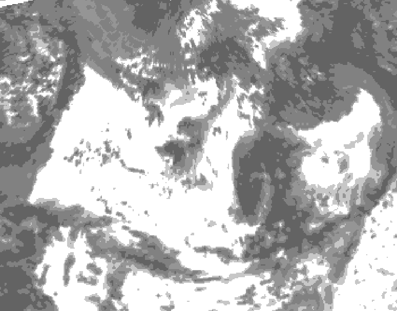 GDPS total cloud 132 hour forecast chart for Canada based on 2026/07/16 0000Z data