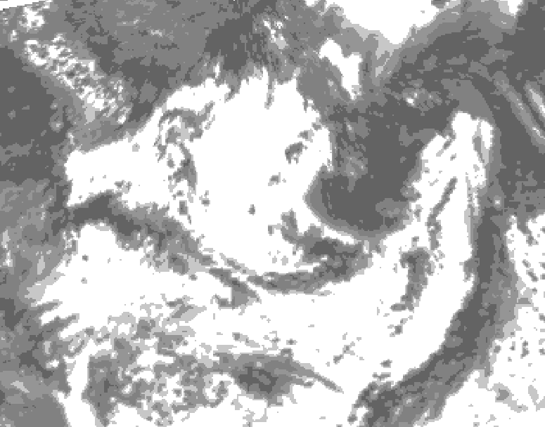 GDPS total cloud 192 hour forecast chart for Canada based on 2026/07/16 0000Z data