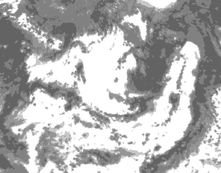GDPS total cloud 198 hour forecast chart for Canada based on 2026/07/16 0000Z data