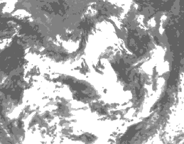 GDPS total cloud 222 hour forecast chart for Canada based on 2026/07/16 0000Z data