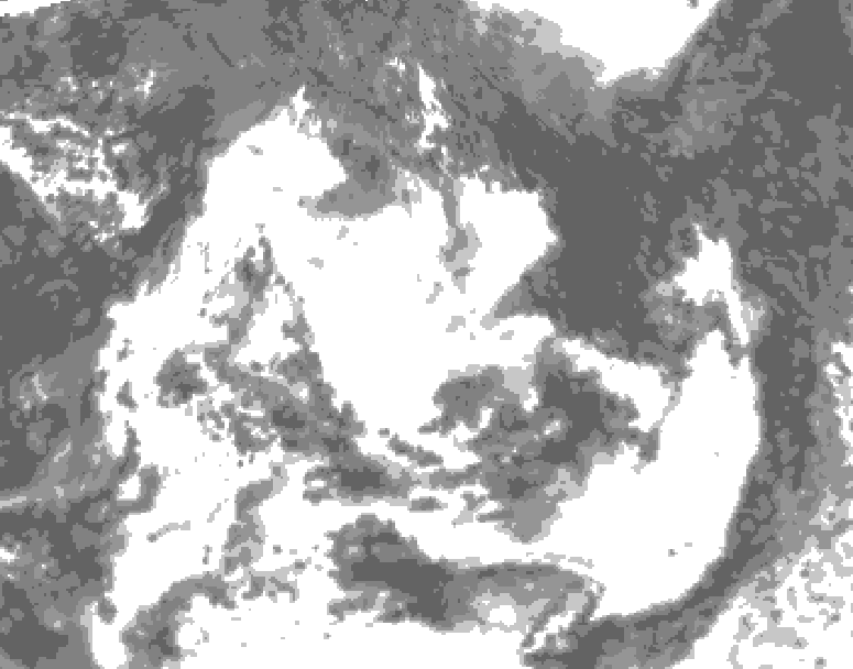 GDPS total cloud 192 hour forecast chart for Canada based on 2026/07/16 1200Z data