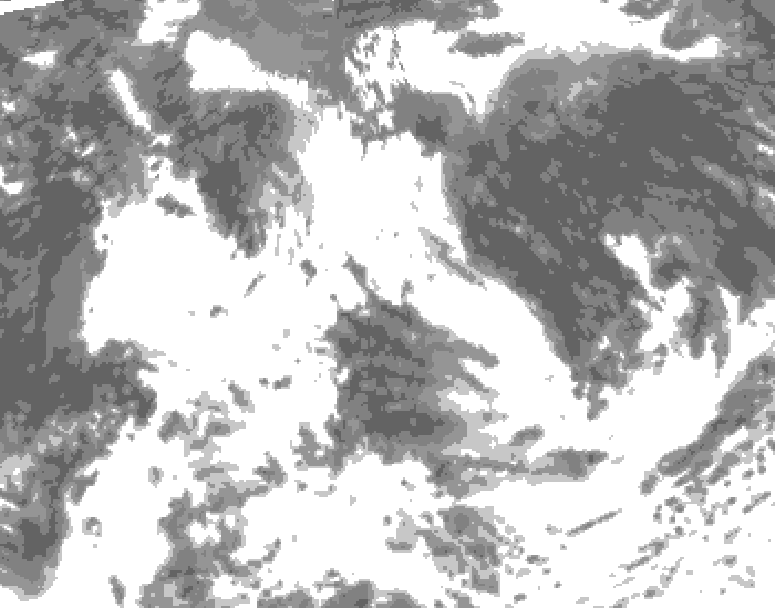 GDPS total cloud 012 hour forecast chart for Canada based on 2026/07/17 0000Z data