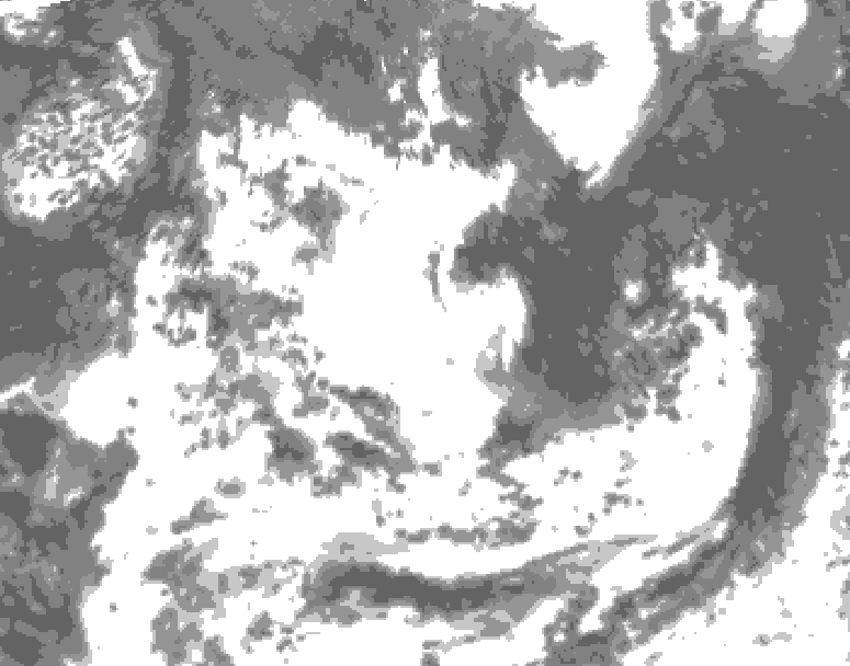 GDPS total cloud 174 hour forecast chart for Canada based on 2026/07/17 0000Z data