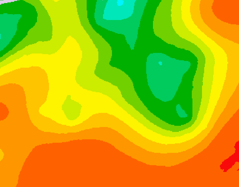 GDPS 500 millibar geopotential height 024 hour forecast chart for Canada based on 2026/07/18 1200Z data
