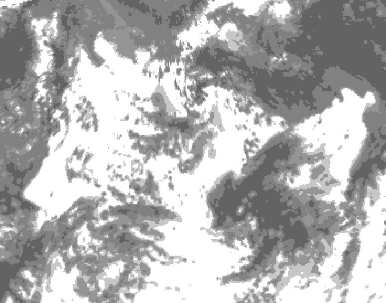 GDPS total cloud 096 hour forecast chart for Canada based on 2026/07/18 0000Z data