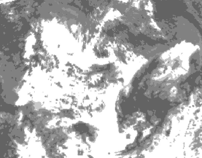 GDPS total cloud 108 hour forecast chart for Canada based on 2026/07/18 0000Z data