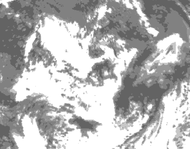 GDPS total cloud 114 hour forecast chart for Canada based on 2026/07/18 0000Z data