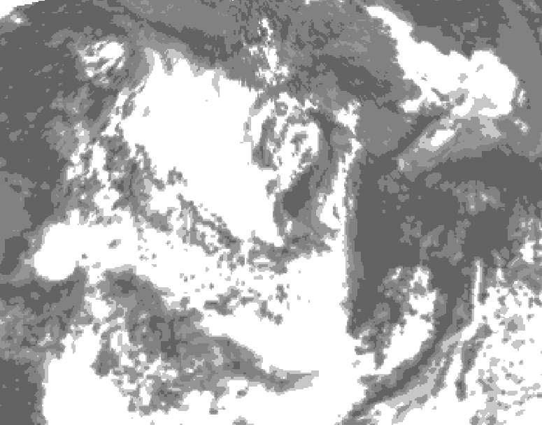 GDPS total cloud 126 hour forecast chart for Canada based on 2026/07/18 0000Z data