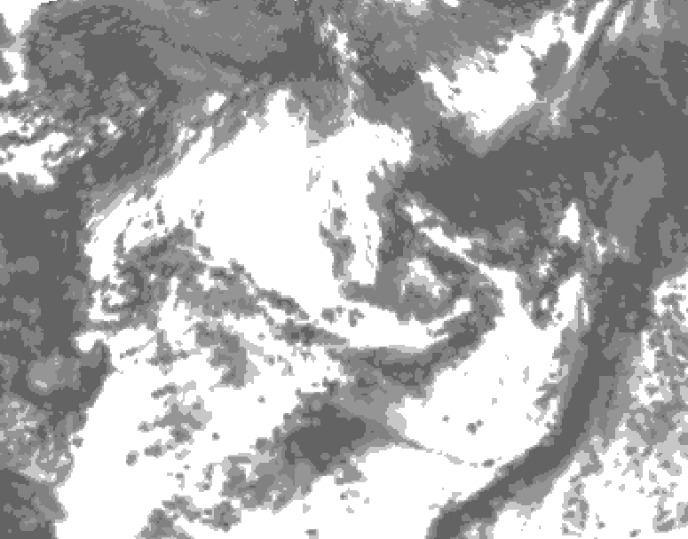 GDPS total cloud 150 hour forecast chart for Canada based on 2026/07/18 0000Z data