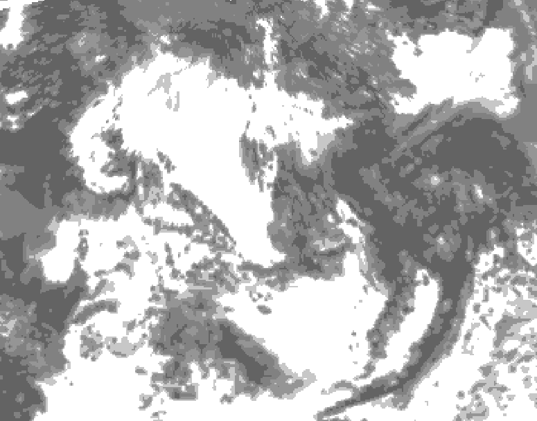 GDPS total cloud 120 hour forecast chart for Canada based on 2026/07/18 1200Z data