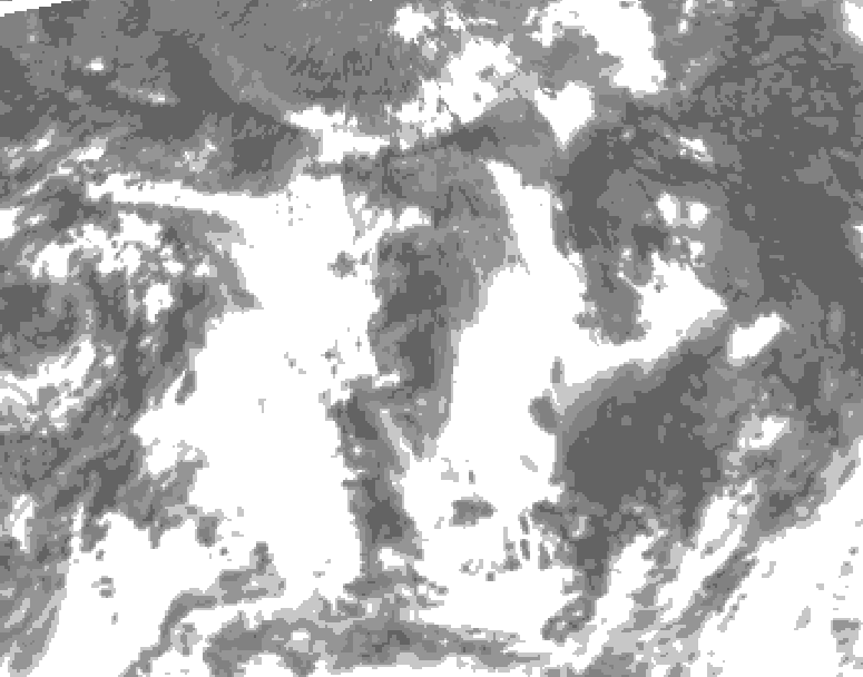 GDPS total cloud 240 hour forecast chart for Canada based on 2026/07/18 1200Z data