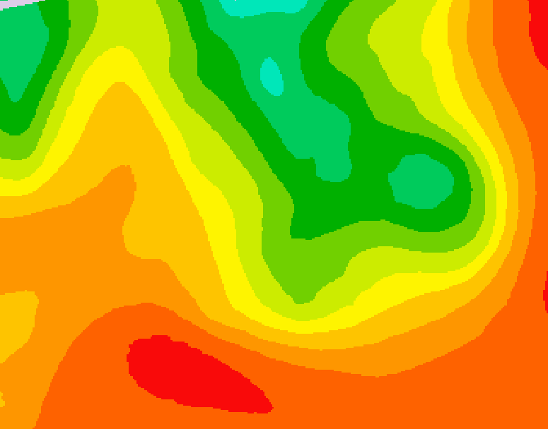 GDPS 500 millibar geopotential height 036 hour forecast chart for Canada based on 2026/07/19 1200Z data