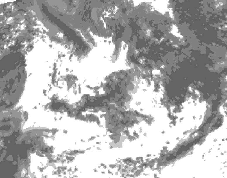 GDPS total cloud 030 hour forecast chart for Canada based on 2026/07/19 0000Z data