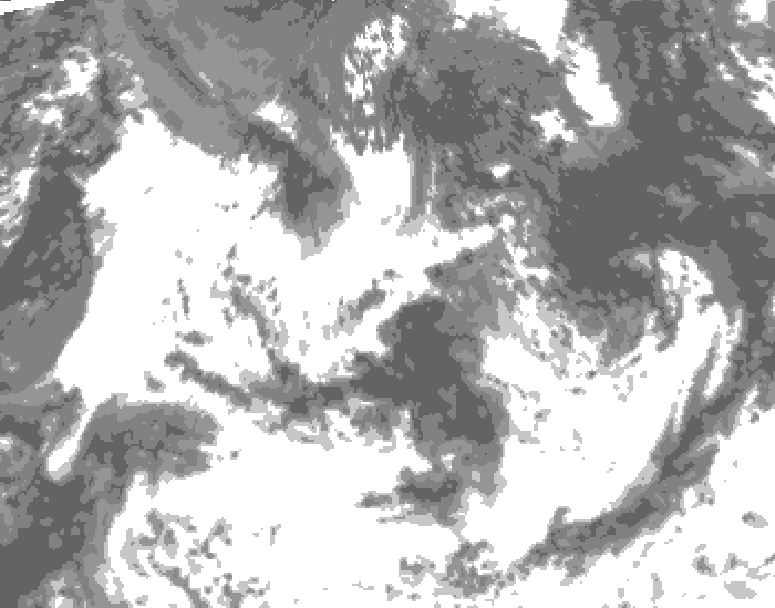GDPS total cloud 042 hour forecast chart for Canada based on 2026/07/19 0000Z data