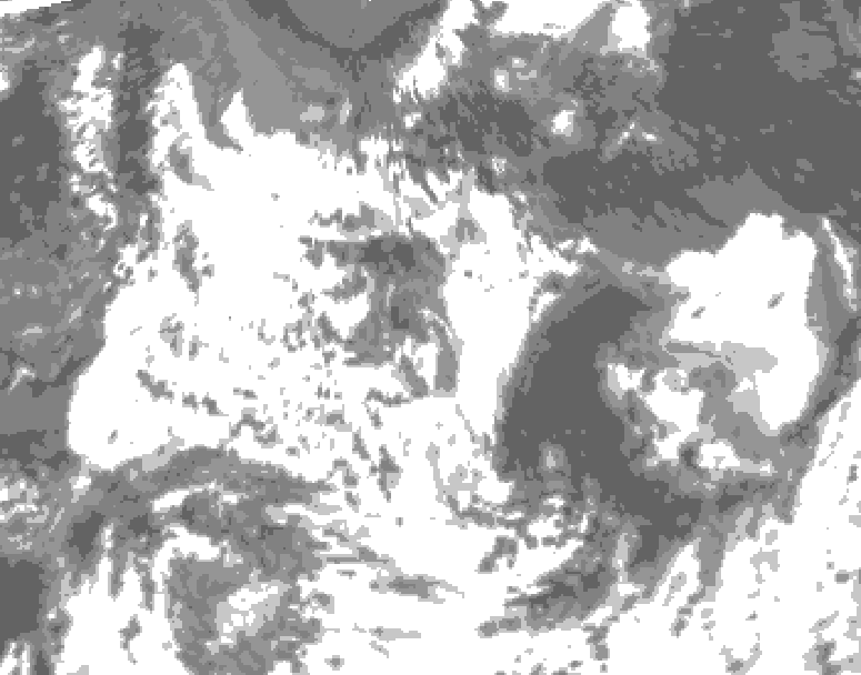 GDPS total cloud 072 hour forecast chart for Canada based on 2026/07/19 0000Z data
