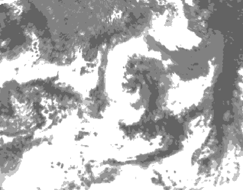 GDPS total cloud 198 hour forecast chart for Canada based on 2026/07/19 0000Z data