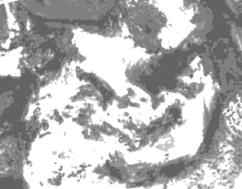 GDPS total cloud 120 hour forecast chart for Canada based on 2026/07/19 1200Z data