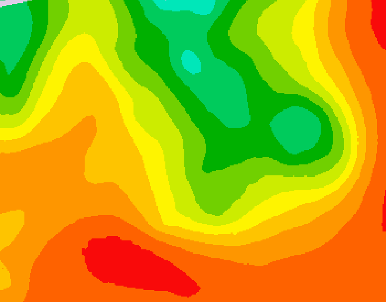GDPS 500 millibar geopotential height 012 hour forecast chart for Canada based on 2026/07/20 1200Z data