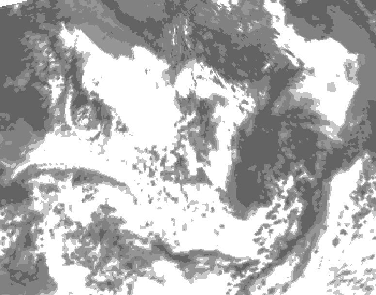 GDPS total cloud 072 hour forecast chart for Canada based on 2026/07/20 0000Z data