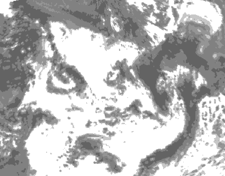 GDPS total cloud 090 hour forecast chart for Canada based on 2026/07/20 0000Z data