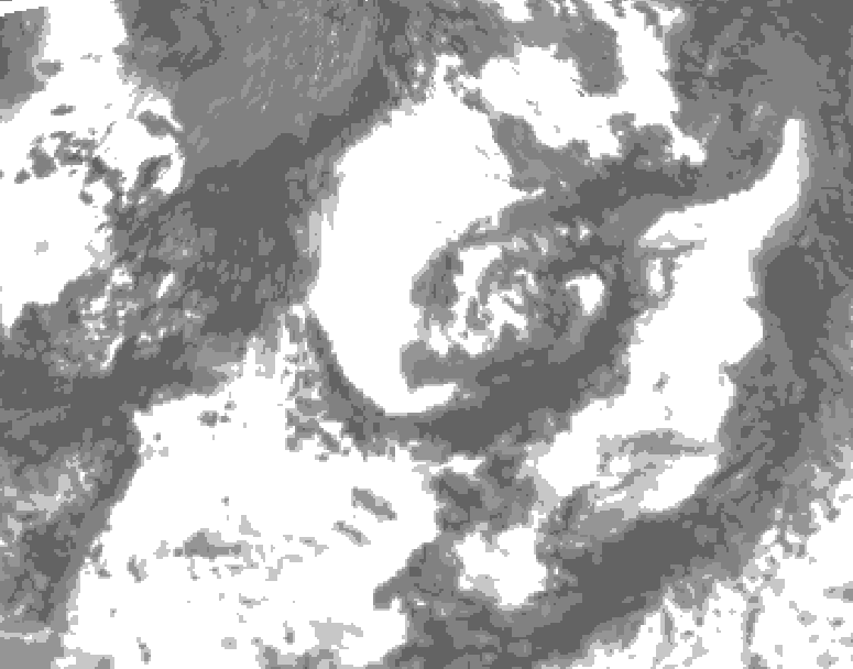 GDPS total cloud 120 hour forecast chart for Canada based on 2026/07/20 1200Z data