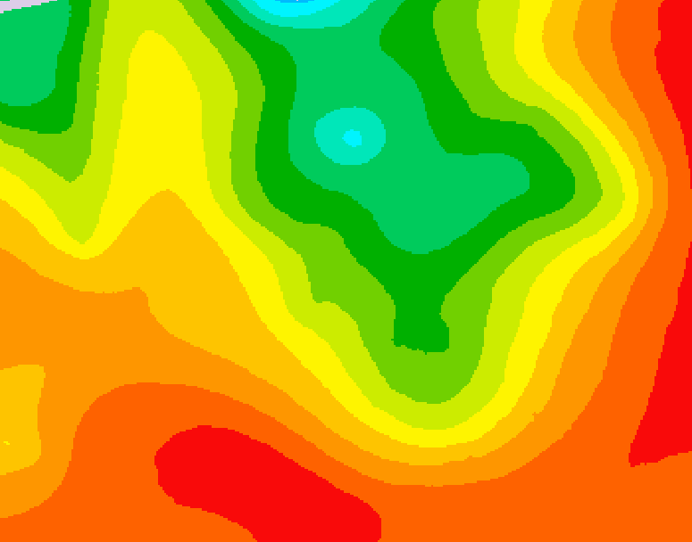 GDPS 500 millibar geopotential height 018 hour forecast chart for Canada based on 2026/07/21 0000Z data