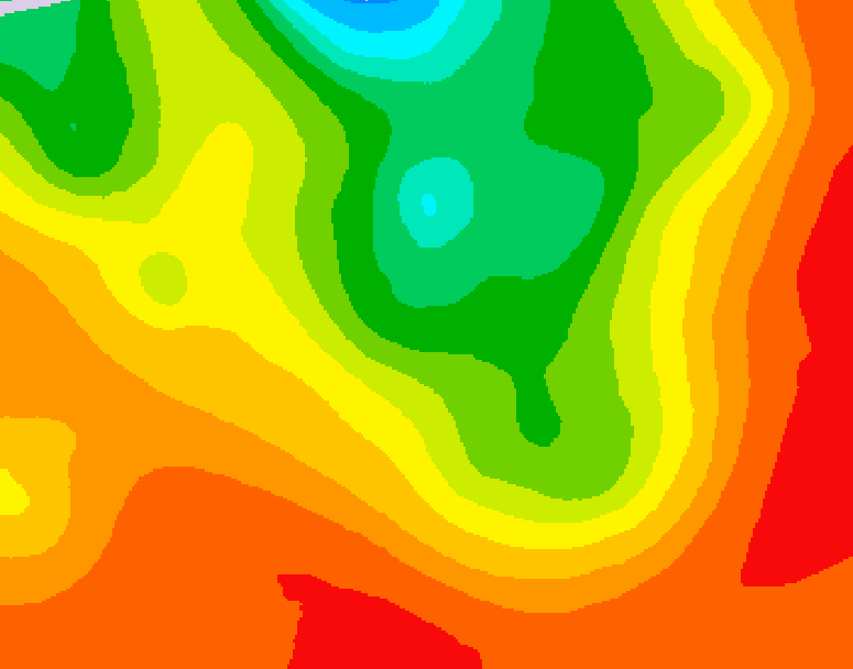 GDPS 500 millibar geopotential height 036 hour forecast chart for Canada based on 2026/07/21 0000Z data