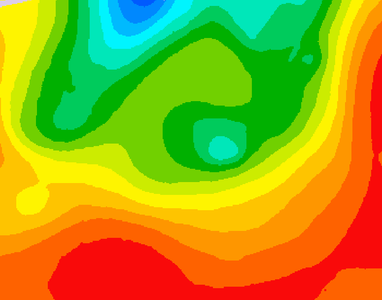 GDPS 500 millibar geopotential height 096 hour forecast chart for Canada based on 2026/07/21 0000Z data