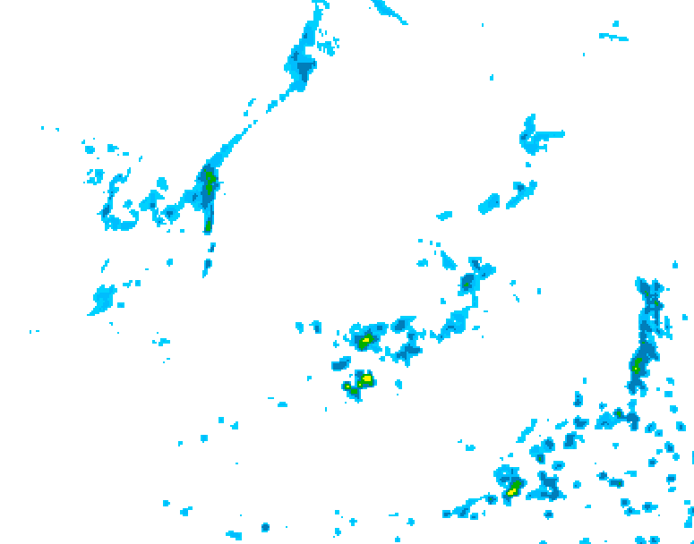 GDPS precipitation 102 hour forecast chart for Canada based on 2026/07/21 0000Z data