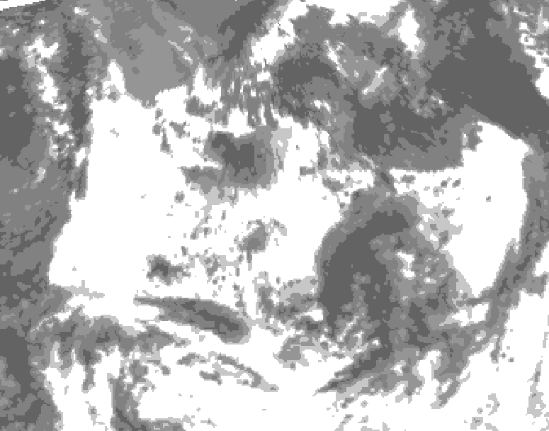GDPS total cloud 018 hour forecast chart for Canada based on 2026/07/21 0000Z data