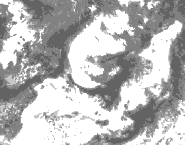 GDPS total cloud 114 hour forecast chart for Canada based on 2026/07/21 0000Z data