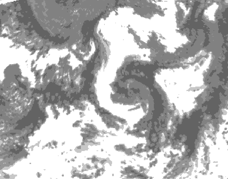 GDPS total cloud 120 hour forecast chart for Canada based on 2026/07/21 1200Z data