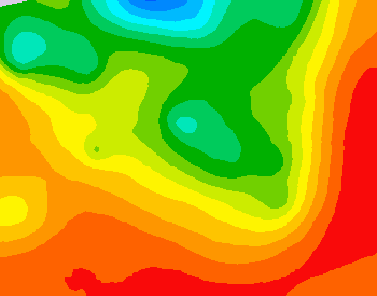 GDPS 500 millibar geopotential height 036 hour forecast chart for Canada based on 2026/07/22 0000Z data
