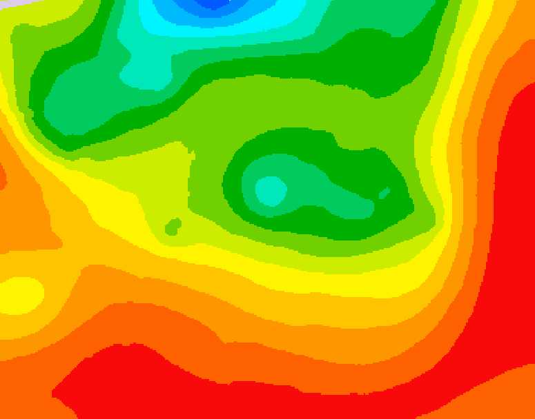 GDPS 500 millibar geopotential height 036 hour forecast chart for Canada based on 2026/07/22 1200Z data