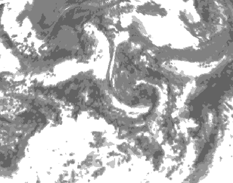GDPS total cloud 132 hour forecast chart for Canada based on 2026/07/22 0000Z data