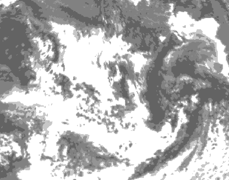 GDPS total cloud 018 hour forecast chart for Canada based on 2026/07/22 1200Z data