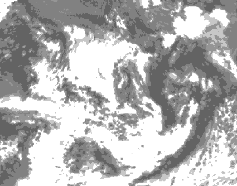 GDPS total cloud 024 hour forecast chart for Canada based on 2026/07/22 1200Z data