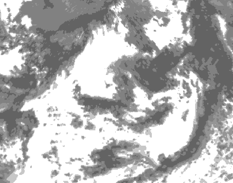 GDPS total cloud 042 hour forecast chart for Canada based on 2026/07/22 1200Z data